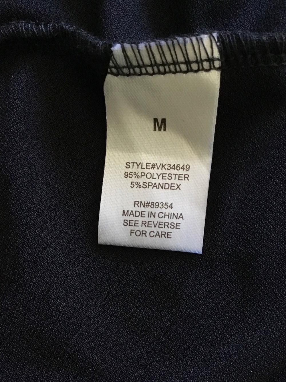 Adrienne Vittadini Black Short Sleeve V-Neck Top with White Trim - Picture 7 of 8